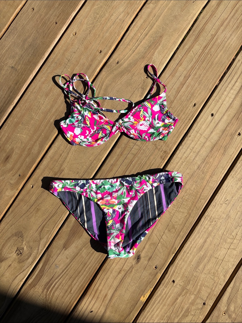 Maaji Pink Floral Two-Piece Bikini Set